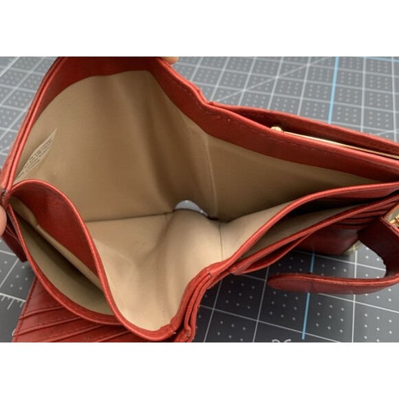 Julia Buxton Heiress Double Cardex Leather Wallet in Red Bifold Kiss Lock 4"X5" - Picture 9 of 12